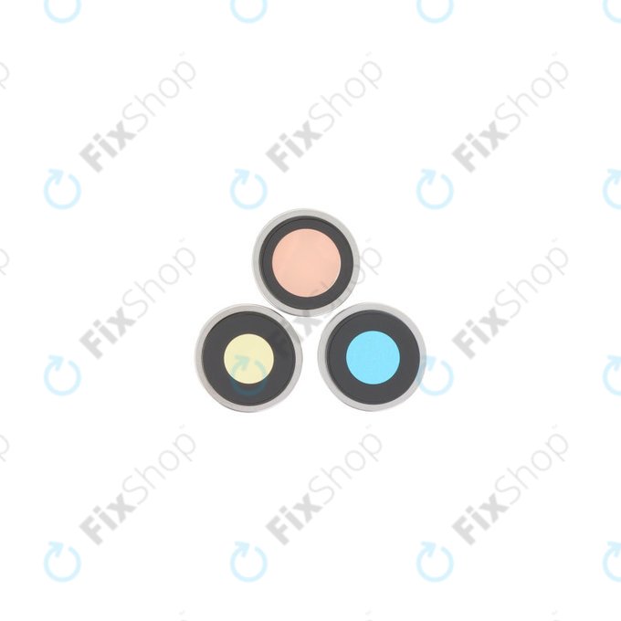 Apple iPhone 16 Pro, 16 Pro Max - Rückfahrkameraglas mit Rahmen (White Titanium) - 3Stk.