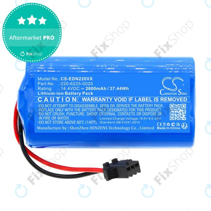 Akku batterie für Lenovo, Neebo, Prixton, Ecovacs, Ultenic, 2600mAh, Li-Ion, 14.4V, 220-6225-0020, HQ