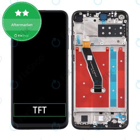 Huawei P40 Lite E - LCD Display + Touchscreen Front Glas + Rahmen (Midnight Black) TFT