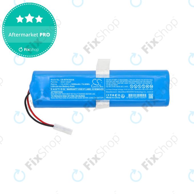 Batterie für Rowenta X-Plorer Series 95, 5200mAh, Li-Ion, 14.4V, N047-4S2P, HQ