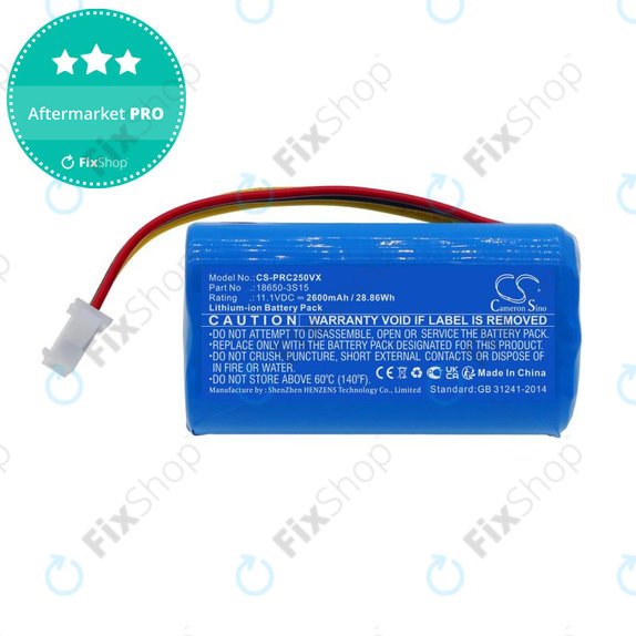 Akku batterie für CleanMate S460, Pure Clean PUCRC25, 2600mAh, Li-Ion, 11.1V, 18650-3S15, HQ