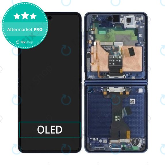 Samsung Galaxy Z Flip 7 F766B - LCD Display + Touchscreen Front Glas + Rahmen (Blue Shadow) OLED