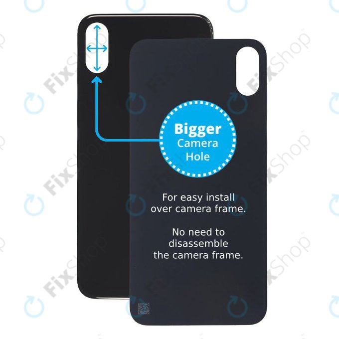 Apple iPhone XS Max - Backcover Glas Vergrössertes Ringloch für die Kamera (Space Gray)