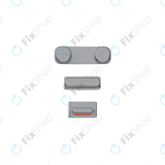 Apple iPhone 5S, SE - Einschalt- Silent Mode und Lautstärke Tasten (Space Gray)