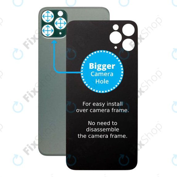 Apple iPhone 11 Pro - Backcover Glas Vergrössertes Ringloch für die Kamera (Green)