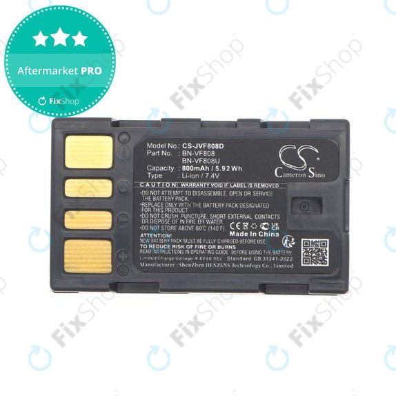 Akku batterie für JVC Gr-D850ek, 800mAh, Li-Ion, 7.4V, BN-VF808, HQ