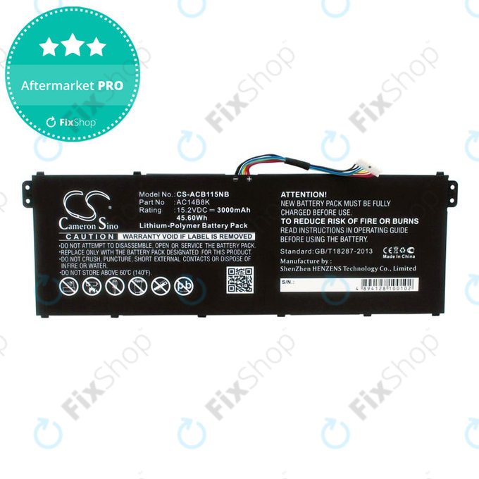 Akku batterie für Acer Aspire 5, 7 E5, V3, Chromebook 11, 13, 15, 3000mAh, Li-Pol, 15.2V, AC14B18K, HQ