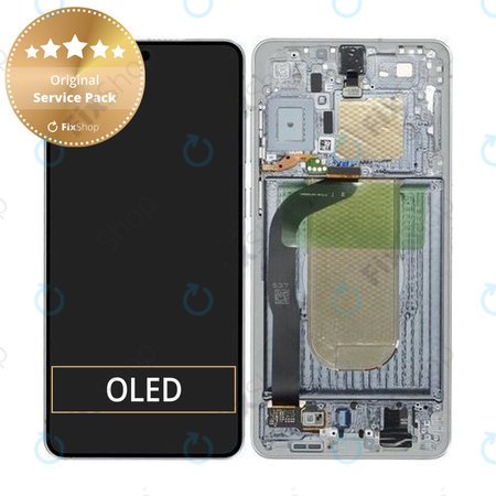 Samsung Galaxy S25 Edge - LCD Display + Touchscreen Front Glas + Rahmen (Titanium Silver) - GH82-37224A Genuine Service Pack