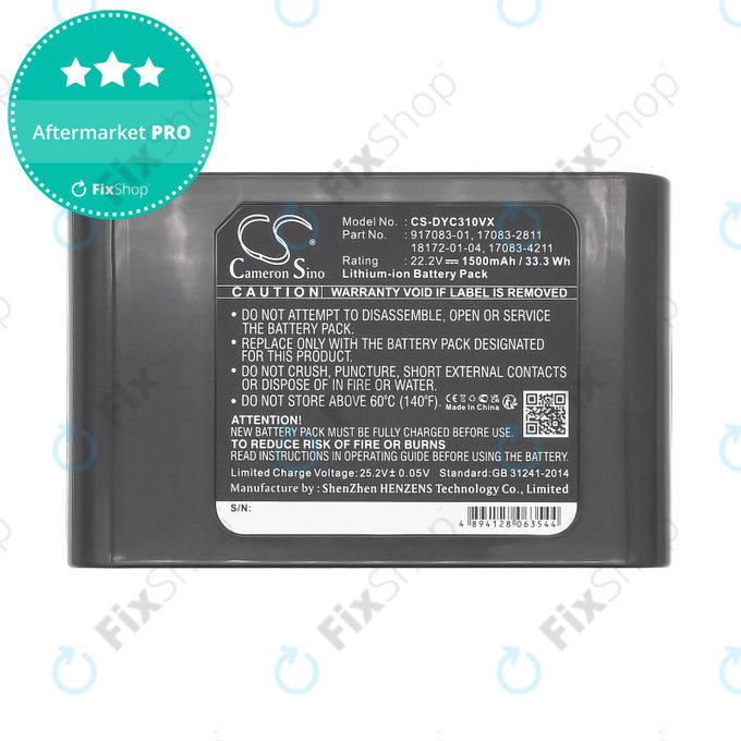 Akku batterie für Dyson DC31, DC34, DC35, DC44, 1500mAh, Li-Ion, 22.2V, 17083-2811, HQ