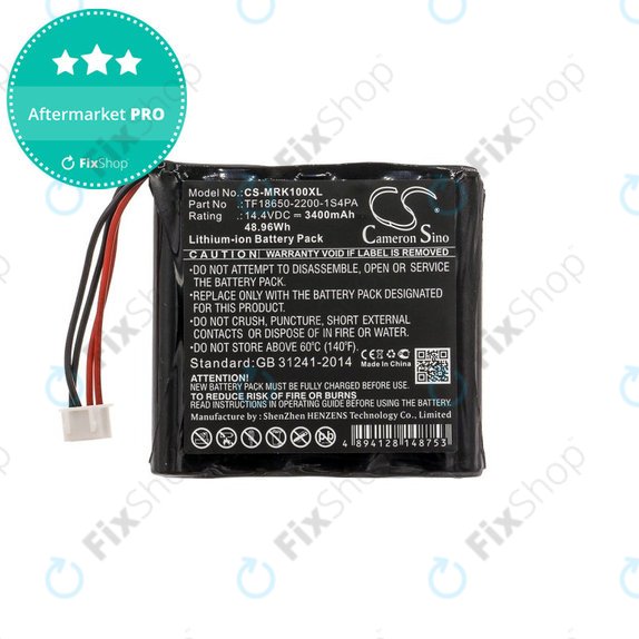 Batterie für Marshall Kilburn, 3400mAh, Li-Ion, 14.4V, TF18650-2200-1S4PA, HQ