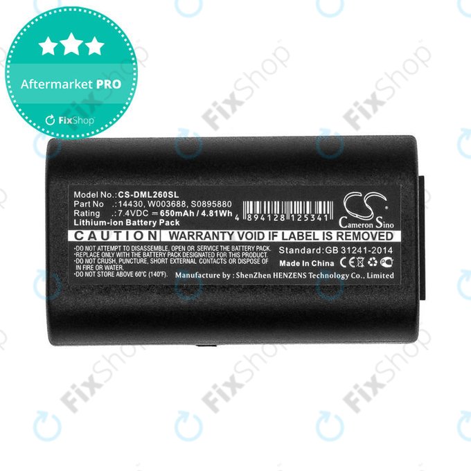 Akku batterie für Dymo 260, 280, 650, 650mAh, Li-Ion, 7.4V, 14430, HQ