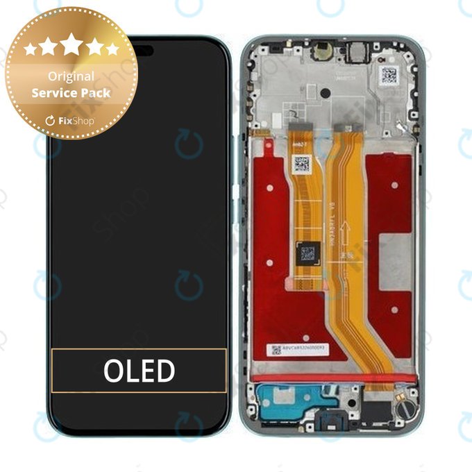 Honor 400 Lite - LCD Display + Touchscreen Front Glas + Rahmen (Marrs Green) - 0235ANTH Genuine Service Pack