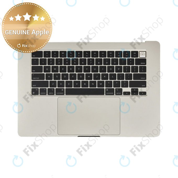 Oberer Tastaturrahmen für MacBook Air 15", A3114 (2024), mit US-Tastatur und Akku, Starlight, 661-40268, Genuine Apple