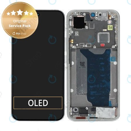 Display für Xiaomi 15T Pro 5G, Gray, Touchscreen-Glas mit Rahmen, 5600050O12U00, Genuine Service Pack