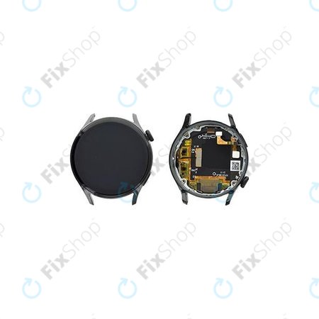 Huawei Watch 3 Galileo-L11E - LCD Display + Touchscreen Front Glas + Rahmen (Black) - 02354JHA Genuine Service Pack