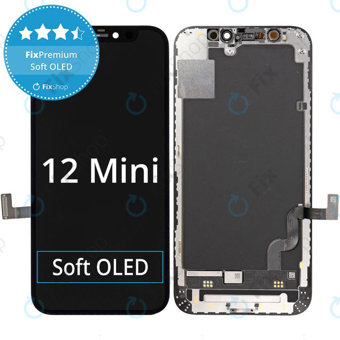 Apple iPhone 12 Mini - LCD Display + Touchscreen Front Glas + Rahmen Soft OLED FixPremium