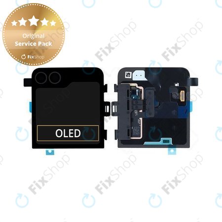 Samsung Galaxy Z Flip 6 F741B - LCD Display + Touchscreen Front Glas + Rahmen (Externe) (Crafted Black) - GH97-30012E Genuine Service Pack