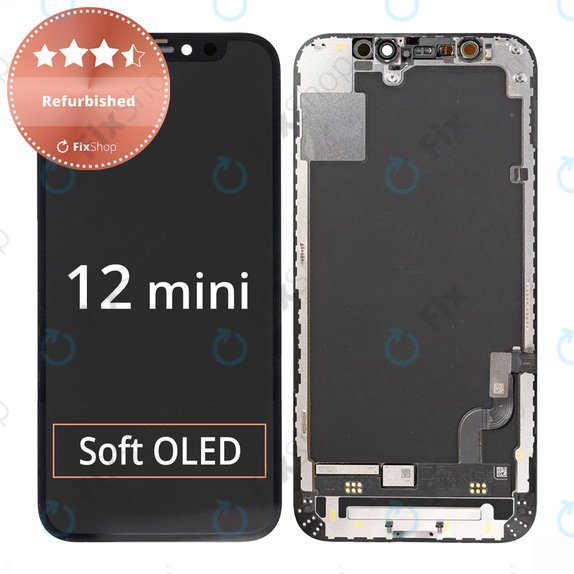 Display für iPhone 12 Mini, Touchscreen-Glas mit Rahmen, Refurbished