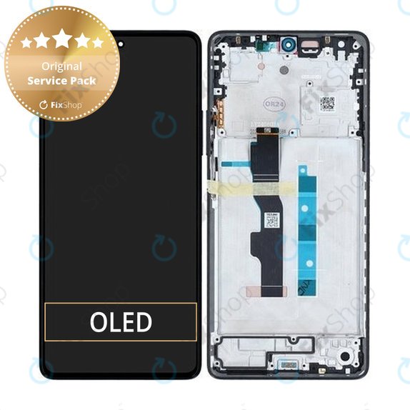 Xiaomi Redmi Note 13 5G 2312DRAABC - LCD Display + Touchscreen Front Glas + Rahmen (Graphite) - 5600020N1700 Genuine Service Pack