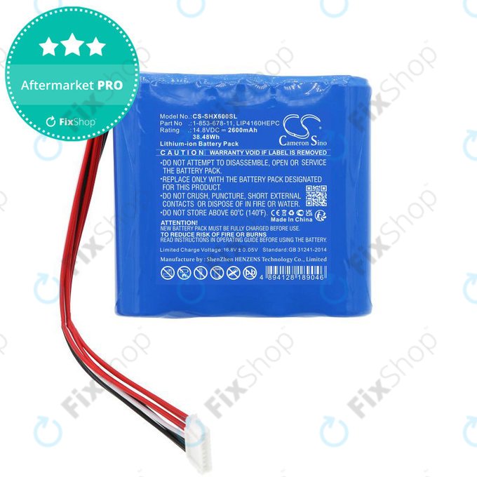 Akku batterie für Sony GTK-XB60, 2600mAh, Li-Ion, 14.8V, 1-853-678-11, HQ