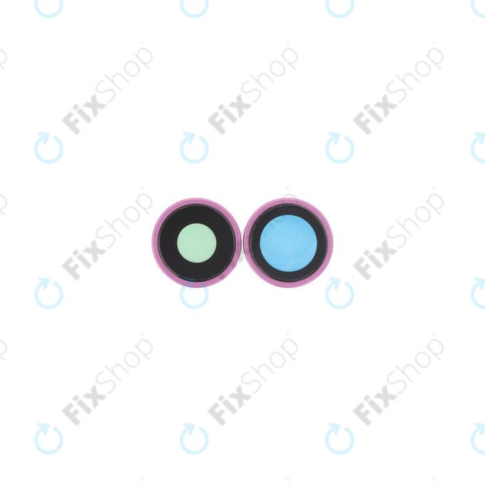 Apple iPhone 16, 16 Plus - Rückfahrkameraglas mit Rahmen (Pink) - 2Stk.