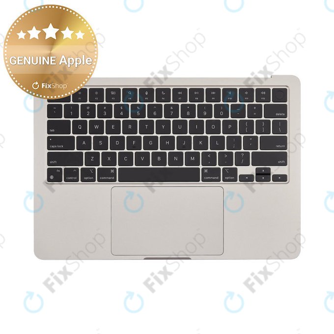Oberer Tastaturrahmen für MacBook Air 13", A3113 (2024), mit US-Tastatur und Akku, Starlight, 661-40229, Genuine Apple