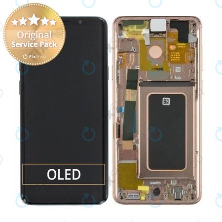 Samsung Galaxy S9 Plus G965F - LCD Display + Touchscreen Front Glas + Rahmen (Sunrise Gold) - GH97-21691E, GH97-21722E, GH97-21692E Genuine Service Pack