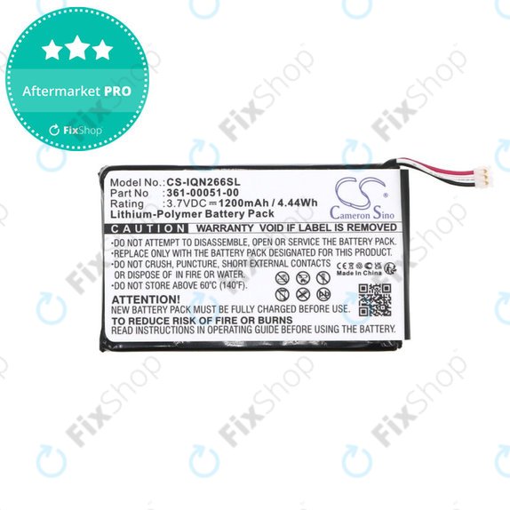Batterie für Garmin Nüvi 2660, 1200mAh, Li-Pol, 3.7V, 361-00051-00, HQ