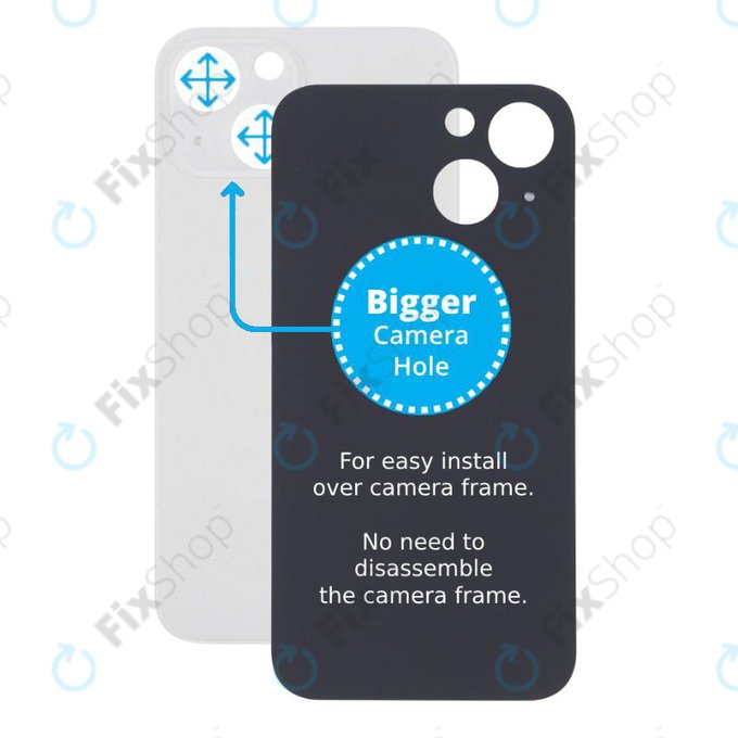 Apple iPhone 13 Mini - Backcover Glas Vergrössertes Ringloch für die Kamera (Starlight)