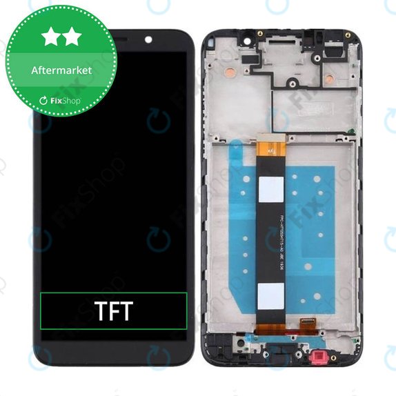 Motorola Moto E6 Play - LCD Display + Touchscreen Front Glas + Rahmen (Black) TFT
