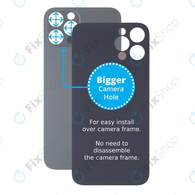 Apple iPhone 13 Pro Max - Backcover Glas Vergrössertes Ringloch für die Kamera (Graphite)