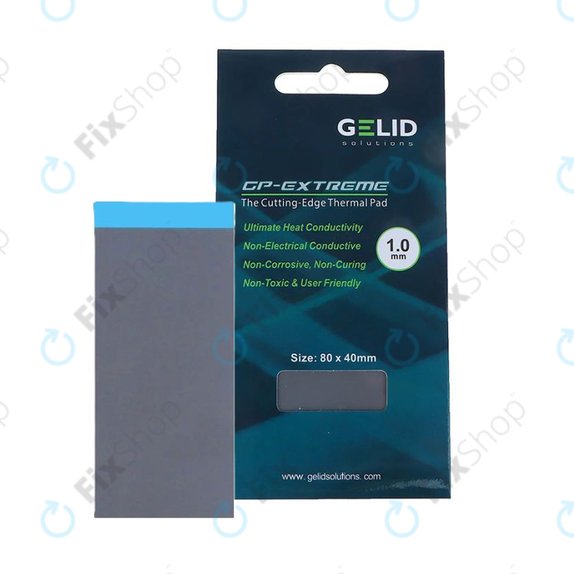 Wärmeleitpad GELID GP-Extreme, 12 W/mK, 80 × 40 × 1.0mm