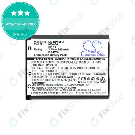 Batterie für Leica, ALBA, Fujifilm, Avision, Praktica, Medion, 660mAh, Li-ion, 3.7V, NP-45, HQ