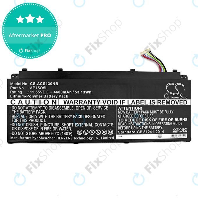 Akku batterie für Acer Aspire S13, Chromebook R13, 4600mAh, Li-Pol, 11.55V, AP15O3K, HQ