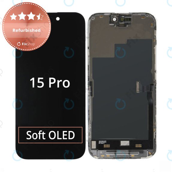 Apple iPhone 15 Pro - LCD Display + Touchscreen Front Glas + Rahmen Refurbished
