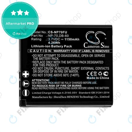 Akku batterie für Panasonic Lumix DMC-FX01, 1150mAh, Li-Ion, 3.7V, CGA-S005, HQ