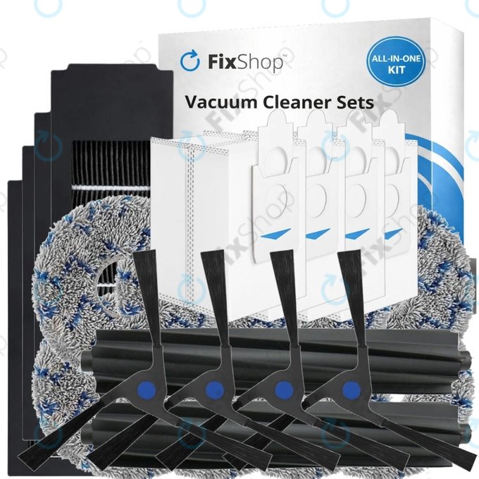 Ersatzteilset für Ecovacs Deebot X2 Omni (2x Hauptbürste, 4x Filter, 4x Seitenbürste, 8x Wischtuch, 4x Staubbeutel)