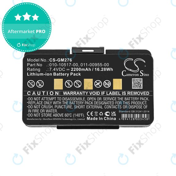 Batterie für Garmin GPSMAP 276, 296, 376, 378, 478, 495, 2200mAh, Li-Ion, 7.4V, 010-10517-00, HQ