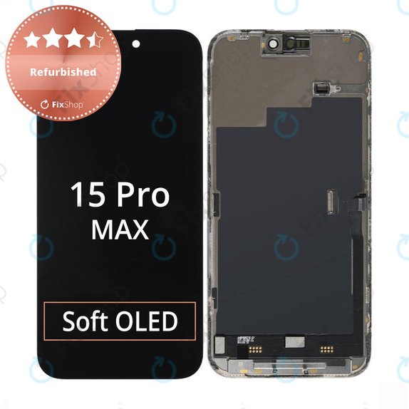 Apple iPhone 15 Pro Max - LCD Display + Touchscreen Front Glas + Rahmen Refurbished