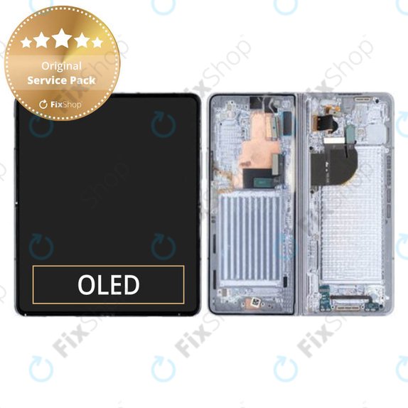 Samsung Galaxy Z Fold 5 F946B - LCD Display + Touchscreen Front Glas + Rahmen (Icyblue) - GH82-31842C Genuine Service Pack