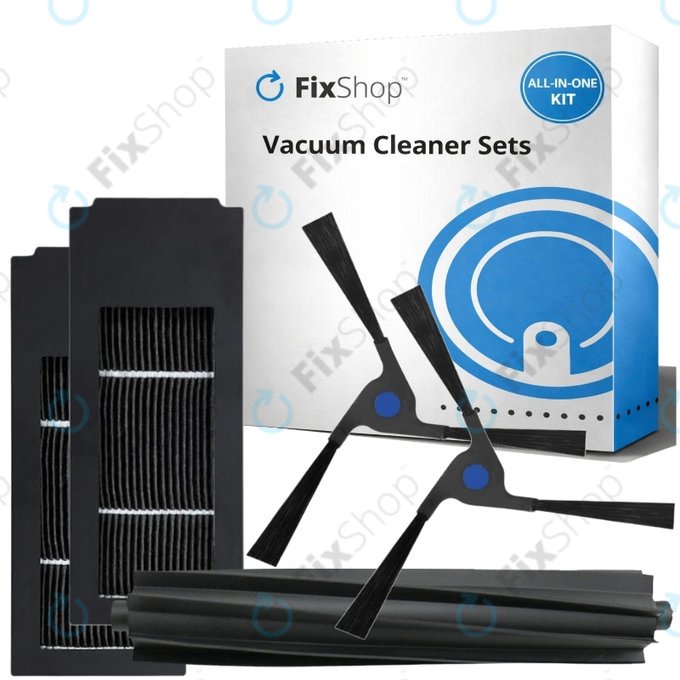 Ersatzteilset für Ecovacs Deebot X2 Omni (1x Hauptbürste, 2x Filter, 2x Seitenbürste)