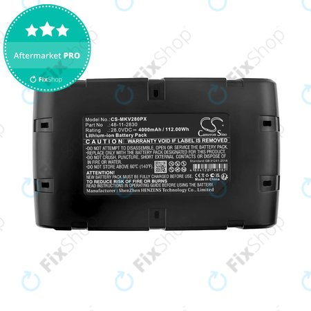 Akku batterie für Milwaukee 0721-20, V28 Vc, Wurth Bs 28-A Combi, 4000mAh, Li-Ion, 28V, 48-11-2830, HQ