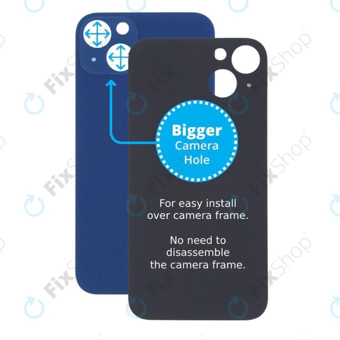 Apple iPhone 13 - Backcover Glas Vergrössertes Ringloch für die Kamera (Blue)