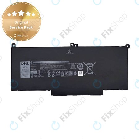 Dell Latitude 7280, 7290, 7380, 7390, 7480, 7490, E7280 - Akku Batterie F3YGT 7600mAh - Genuine Service Pack