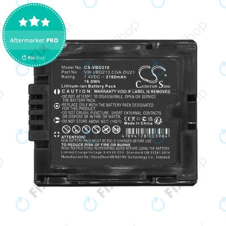 Batterie für Panasonic NV, PV, VDR, Hitachi DZ, 2160mAh, Li-Ion, 7.4V, BZ-BP14S, HQ