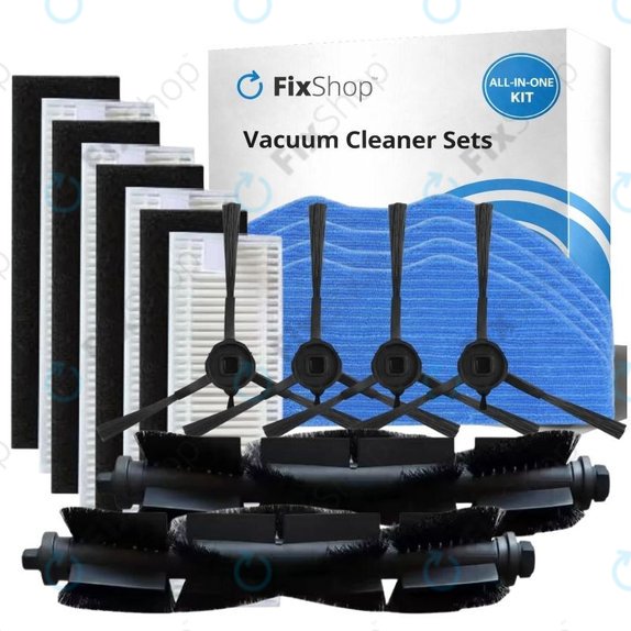 Ersatzteilset für Rowenta X-Plorer S75s (2x Hauptbürsten, 4x Filter, 4x Seitenbürsten, 4x Wischpads)