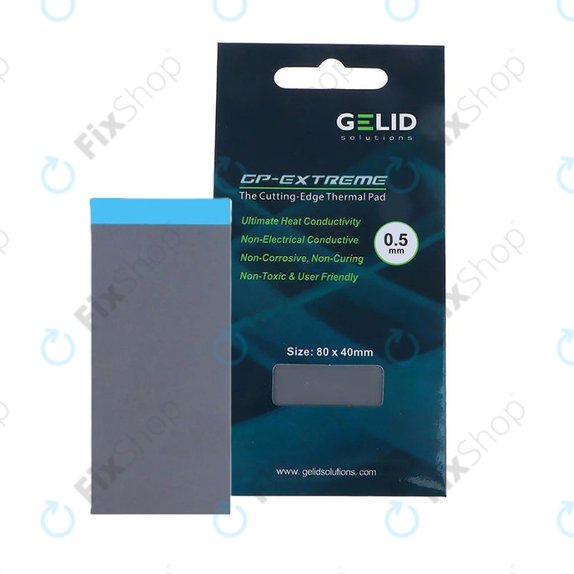 Wärmeleitpad GELID GP-Extreme, 12 W/mK, 80 × 40 × 0.5mm