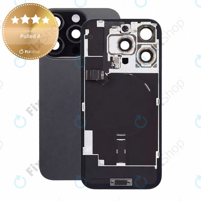 Glas der Rückabdeckung für iPhone 16 Pro, Black Titanium, Pulled A