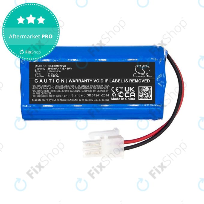 Akku batterie für Ecovacs Deebot M82, Tesla RoboStar T50, T60, T80 Pro, 2600mAh, Li-Ion, 14.8V, BL7402A, HQ