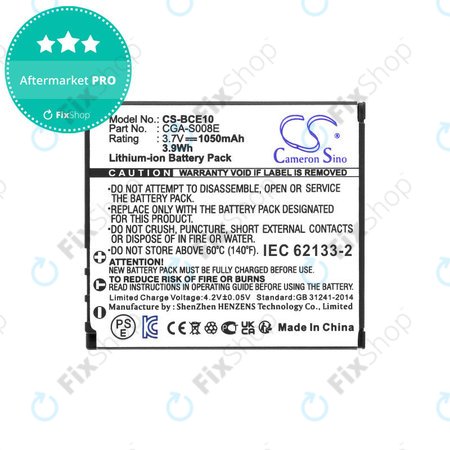 Batterie für Panasonic Lumix DMC, 1050mAh, Li-Ion, 3.7V, DMW-BCE10, HQ